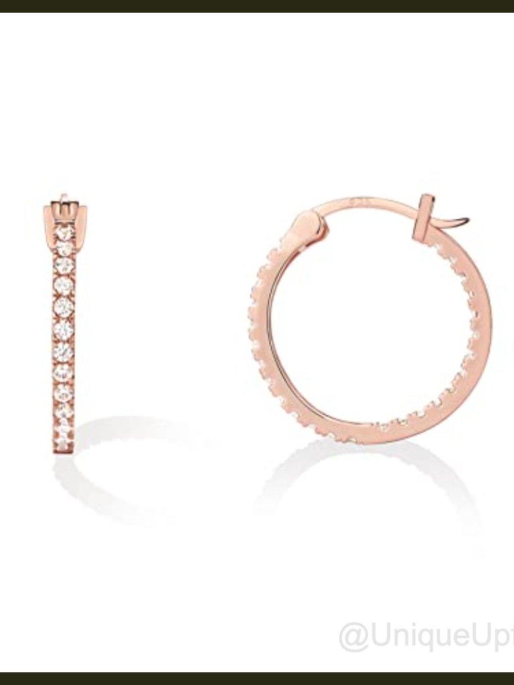 14K Gold Plated 925 Sterling Silver Post Cubic Zirconia Hoop Earrings